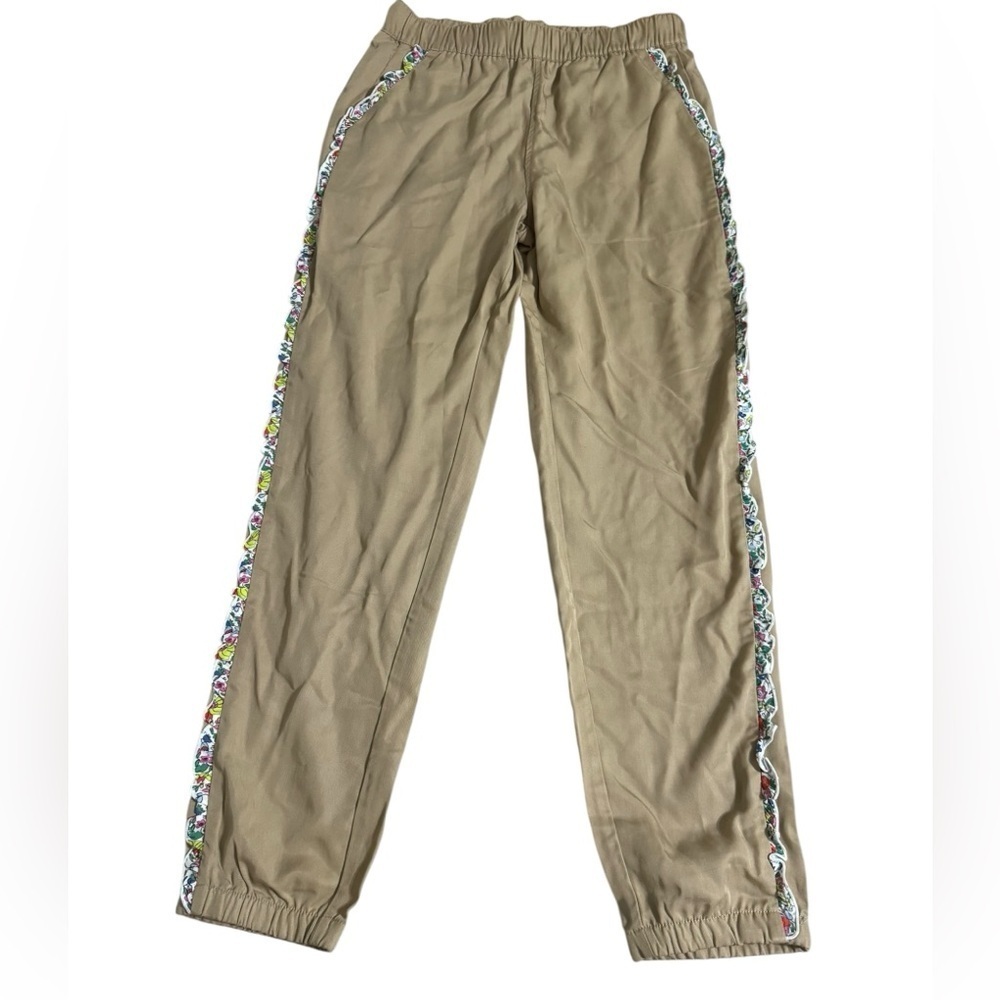 Rockets of Awesome khaki pants with floral accents k205